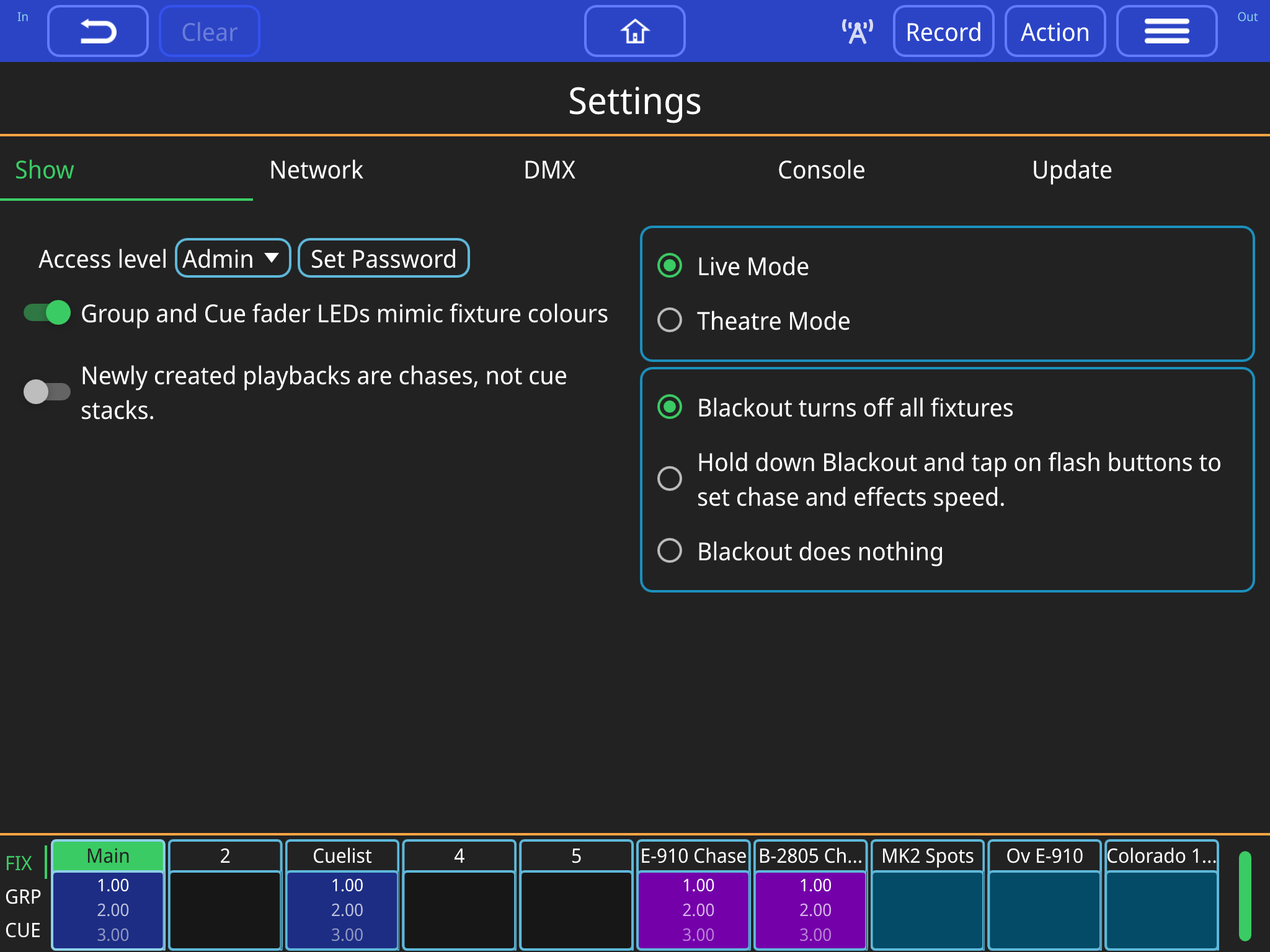 Show Settings Window
